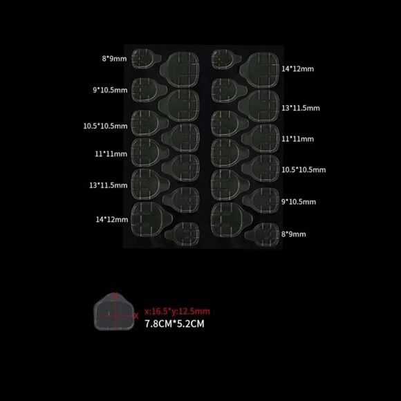 24 pcs Acrylic Long Almond Press On Nail Set Reusable - Picture 8 of 9